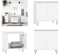 vidaXL Armoire de salle de bain blanche 58x33x60 cm Bois composite - Armoire de salle de bain - Armoire - Armoire salle de bain