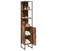 vidaXL Armoire de Salle de Bain Bois Ancien 33 x 33 x 185,5 cm, Rangement de Salle de Bain, Cabinet Moderne rectangulaire, étagère Murale compacte, Solution esthétique pour la Maison
