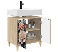 vidaXL Armoire de Salle de Bain BORNE Sonoma 60 x 40 x 60 cm, Armoire de Salle de Bain stylée, Design rectangulaire, Rangement spacieux, résistant à l'humidité, Organisateur Pratique