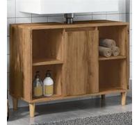 vidaXL Armoire de salle de bain chêne artisanal bois d'ingénierie, armoire de rangement de salle de bain, meuble de salle de 857134 Marron G
