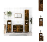 vidaXL Armoire de salle de bain chêne fumé 30x30x100 cm Bois composite - lavabos de salle de bain