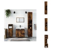 vidaXL Armoire de salle de bain chêne fumé 30x30x190 cm Bois composite - lavabos de salle de bain