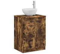 vidaXL Armoire de Salle de Bain Chêne fumé 54 x 41 x 70 cm, Meuble de Salle de Bain Stylé, Solutions de Rangement Modernes, Coiffeuse Pratique, Étagères Spacieuses