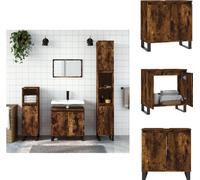 vidaXL Armoire de salle de bain chêne fumé 58x33x60 cm Bois composite - lavabos de salle de bain