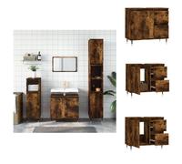 vidaXL Armoire de salle de bain chêne fumé 65x33x60 cm Bois composite - lavabos de salle de bain