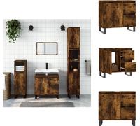 vidaXL Armoire de salle de bain chêne fumé 65x33x60 cm Bois composite - lavabos de salle de bain