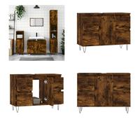 vidaXL Armoire de salle de bain chêne fumé 80x33x60 cm Bois composite - Armoire de salle de bain - Armoire - Armoire salle de bain