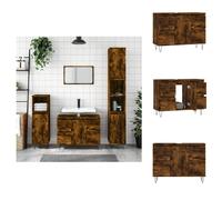 vidaXL Armoire de salle de bain chêne fumé 80x33x60 cm Bois composite - lavabos de salle de bain