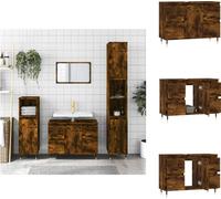 vidaXL Armoire de salle de bain chêne fumé 80x33x60 cm Bois composite - lavabos de salle de bain