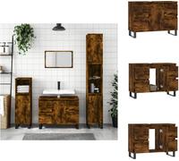 vidaXL Armoire de salle de bain chêne fumé 80x33x60 cm Bois composite - lavabos de salle de bain