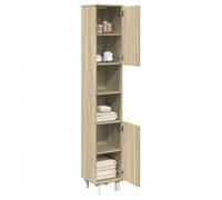 vidaXL Armoire de salle de bain chêne sonoma 30,5x30x179 cm, armoire de rangement de salle de bain, armoire de bain, meuble 849631 Marron G