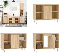 vidaXL Armoire de salle de bain Chêne Sonoma 80x33x60 cm Bois composite - Armoire de salle de bain - Armoire - Armoire salle de bain