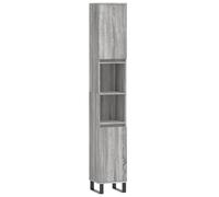 vidaXL Armoire de Salle de Bain, Colonne avec 4 Compartiments et 2 Étagères, Meuble de Rangement avec Pieds Toilette, Moderne, Sonoma Gris Bois d'Ingénierie