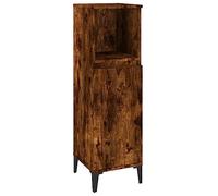 vidaXL Armoire de Salle de Bain, Colonne avec Compartiment et Pieds, Meuble de Rangement Toilette Maison, Industriel, Chêne Fumé Bois d'Ingénierie