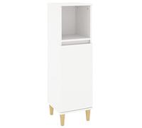 vidaXL Armoire de Salle de Bain, Colonne avec Compartiments et Pieds, Meuble de Rangement Toilette Maison, Scandinave, Blanc Bois d'Ingénierie