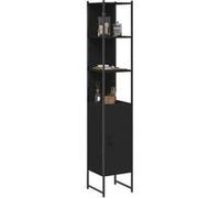 vidaXL Armoire de salle de bain noir 33x33x185,5 cm bois d'ingénierie
