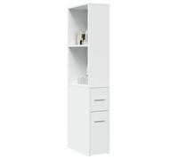 vidaXL Armoire de salle de bain étroite avec roulettes Blanc
