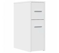 vidaXL Armoire de salle de bains étroite avec roulettes blanc