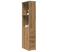 vidaXL Armoire de salle de bain étroite avec roulettes chêne artisanal 855303