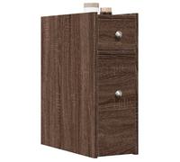 vidaXL Armoire de salle de bain étroite avec roulettes chêne marron, armoire de salle de bain haute, rangement de salle de 855292