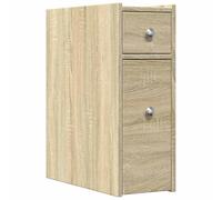 vidaXL Armoire de salle de bain étroite avec roulettes Chêne Sonoma G