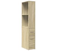 vidaXL Armoire de Salle de Bain étroite avec roulettes chêne Sonoma, Armoire de Salle de Bain Haute indépendante