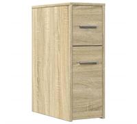 Armoire de salle de bain étroite avec roulettes chêne sonoma