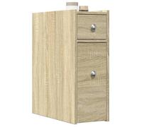 vidaXL Armoire de salle de bain étroite avec roulettes Chêne Sonoma G