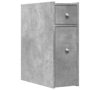 vidaXL Armoire de salle de bain étroite haute indépendante avec roulettes gris béton