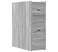 vidaXL Armoire de salle de bain haute étroite Sonoma gris avec roulettes