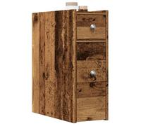 vidaXL Armoire de salle de bain étroite avec roulettes vieux bois Marron