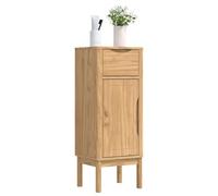 vidaXL Armoire de salle de bain Floro – Cire marron 35×30×90 cm, étagères ajustables