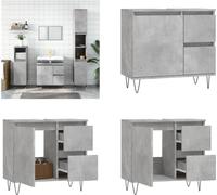 vidaXL Armoire de salle de bain gris béton 65x33x60 cm Bois composite - Armoire de salle de bain - Armoire - Armoire salle de bain