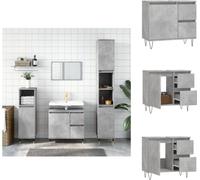 vidaXL Armoire de salle de bain gris béton 65x33x60 cm Bois composite - lavabos de salle de bain
