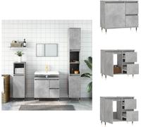 vidaXL Armoire de salle de bain gris béton 65x33x60 cm Bois composite - lavabos de salle de bain