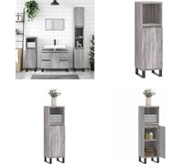 vidaXL Armoire de salle de bain Gris Sonoma 30x30x100 cm Bois composite - Armoire de salle de bain - Armoire - Armoire Pour La Salle De Bains
