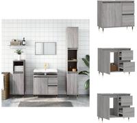 vidaXL Armoire de salle de bain Gris Sonoma 65x33x60 cm Bois composite - lavabos de salle de bain