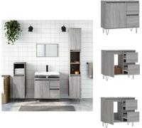 vidaXL Armoire de salle de bain Gris Sonoma 65x33x60 cm Bois composite - lavabos de salle de bain