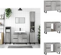 vidaXL Armoire de salle de bain Gris Sonoma 80x33x60 cm Bois composite - lavabos de salle de bain