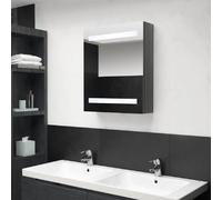 VidaXL Armoire de salle de bain LED - Gris brillant