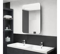 Armoire de salle de bain à miroir LED Noir 60x11x80 cm - VidaXL