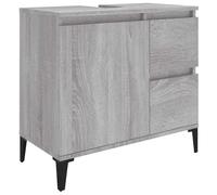 vidaXL Armoire de Salle de Bain, Meuble de Rangement avec 2 Tiroirs et Compartiment, Organisateur de Toilette Intérieur, Industriel, Sonoma Gris Bois d'Ingénierie