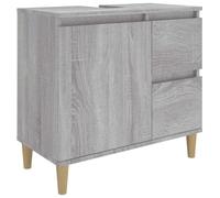 vidaXL Armoire de Salle de Bain, Meuble de Rangement avec 2 Tiroirs et Compartiment, Organisateur de Toilette Intérieur, Scandinave, Sonoma Gris Bois d'Ingénierie