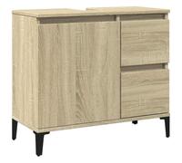 vidaXL Armoire de Salle de Bain, Meuble de Rangement avec Tiroirs et Compartiment, Organisateur de Toilette Maison Intérieur, Chêne Sonoma