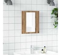 Armoire de salle de bain miroir LED chêne artisanal 40x12x45 cm, armoire à miroir de salle de bain, miroir de 856280