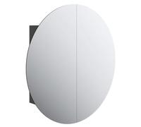 vidaXL Armoire de salle de bain miroir rond et LED Noir 54x54x17,5 cm