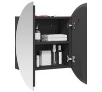 vidaXL Armoire de salle de bain miroir rond et LED Gris 47x47x17,5 cm