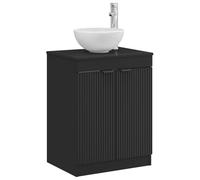 vidaXL Armoire de Salle de Bain Noir 54 x 41 x 70 cm Bois d'ingénierie, Meuble de Salle de Bain Stylé, Solutions de Rangement Modernes, Coiffeuse Pratique, Étagères Spacieuses