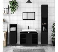 vidaXL Armoire de salle de bain en bois d'ingénierie noir 80x33x60 cm