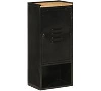 vidaXL Armoire de Salle de Bain, Placard avec Poignée, Meuble de Rangement, Organisateur de Toilette, Moderne, Fer et Bois 358562 Noir G